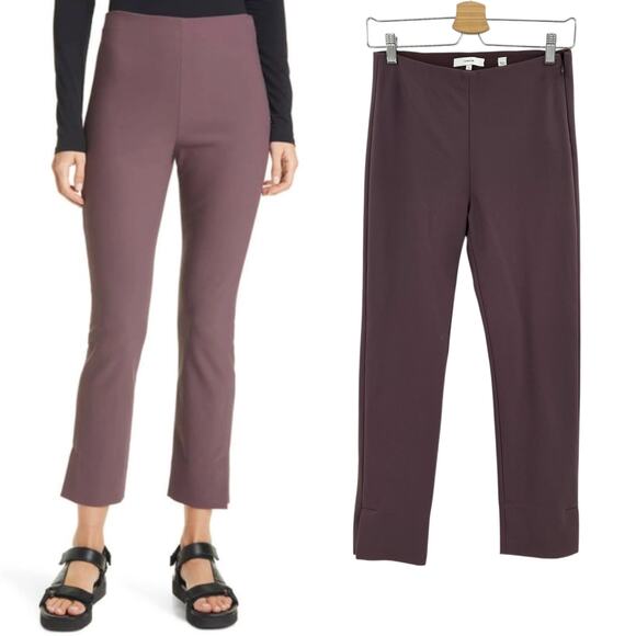 Vince Kick Pleat Crop Flare Leg Stretch Cotton Blend Pants Purple Size‎ Small - Picture 1 of 14